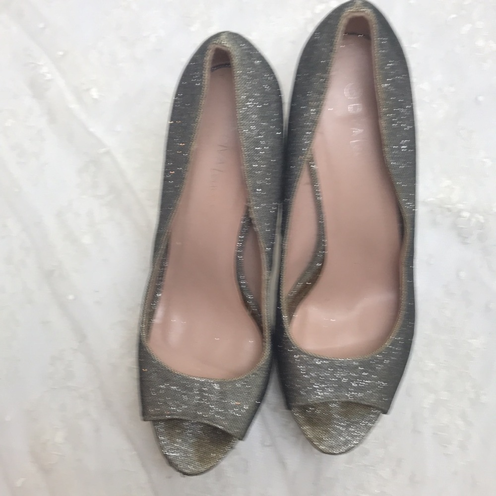 Dva Lounge Silver Sparkling Heels Size 8 View 6